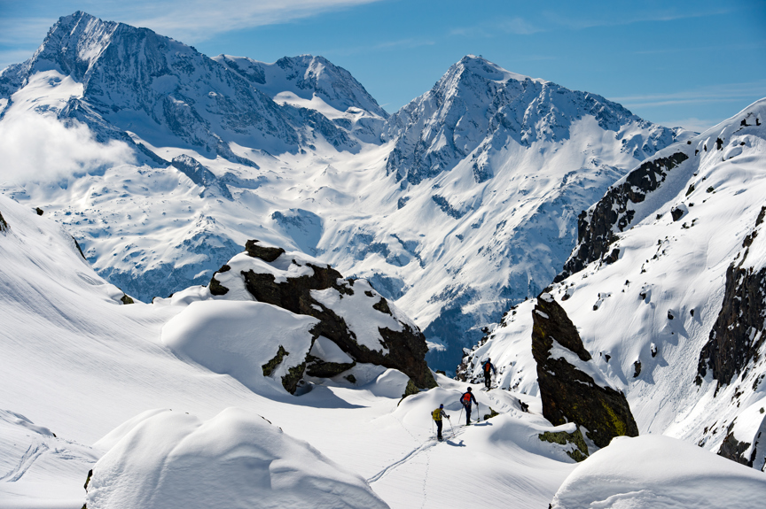 Ski touring in the French Alps.